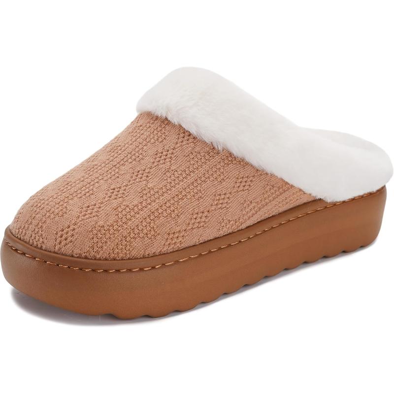 BRONAX Pillow Warm Fuzzy House Slippers for Women with Cushioned Thick ...